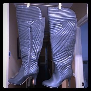 Black thigh high boots